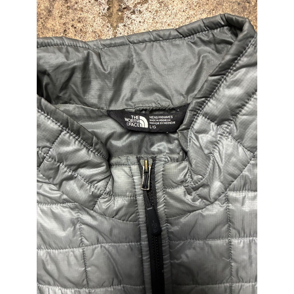 The North Face Thermoball Eco Puffer Vest Mens Large Grey Quilted Full Zip Gilet - Picture 5 of 6